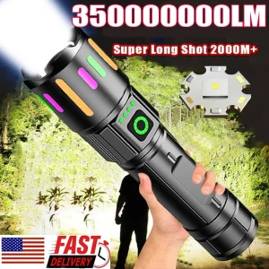 350000000 Lumen Super Bright LED Tactical Flashlight