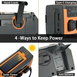 Portable Solar Power Hand Crank Radio AM/FM/WB