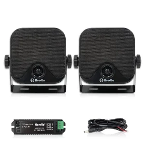 Herdio 4'' 100W Heavy Duty Waterproof Boat Marine Bluetooth Speakers